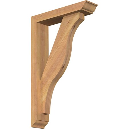 Ekena Millwork Funston Traditional Smooth Bracket w/ Offset Brace, Western Red Cedar, 3 1/2"W x 14"D x 22"H BKT0402X14X22FST01SWR